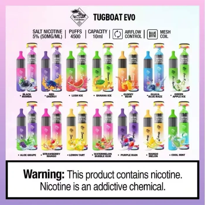 Tugboat EVO 4500 Puffs Disposable Vape in Dubai UAE - Image 2